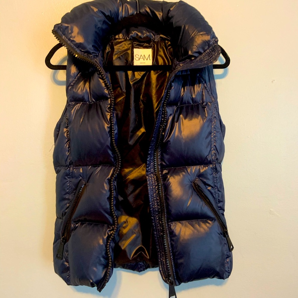 SAM. Beautiful blue puffer vest!!